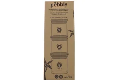 Set de 3 boîtes carrées en verre Pebbly avec couvercle en bambou - 800ml