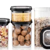 Set de 4 boîtes de conservation Gefu Pantry en verre borosilicate + 12 étiquettes autocollantes