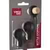 Set de 2 bouchons arrondis Vacu vin noir