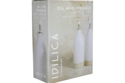 Set de 2 bouteilles à huile et vinaigre KitchenCraft Idilica en grès crème 450ml