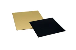 Set de 5 cartons carrés or/noir Patisdécor 28x28cm