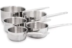 Set de 5 casseroles Baumalu Gamme Gastronomie en acier inox 12, 14, 16, 18, 20cm