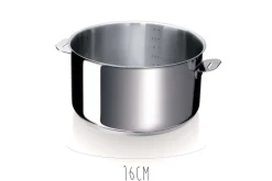 Set de 3 casseroles Beka Evolution en inox 16, 18 et 20cm - Poignée amovible incluse