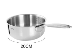 Set de 3 casseroles Cristel Castel'Pro en acier inoxydable 18/10 5 ply - 16, 18, 20cm