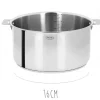 Set de 3 casseroles Cristel Casteline Amovible en inox 16 à 20cm - Poignée Zenith incluse