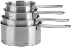 Set de 4 casseroles Cristel Strate Fixe en acier inox 18/10 - 14, 16, 18 et 20cm