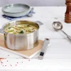 Set de 3 casseroles Cristel Strate Amovible en acier inox 18/10 + 1 poignée Strate inox