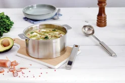 Set de 3 casseroles Cristel Strate Amovible en acier inox 18/10 + 1 poignée Strate inox