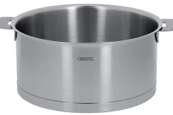 Set de 3 casseroles Cristel Strate Amovible en acier inox 18/10 + 1 poignée Strate inox