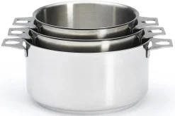 Set de 3 casseroles De Buyer Milady Twisty en acier inoxydable