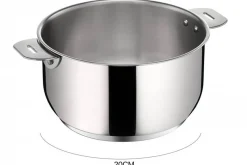 Set de 3 casseroles Lagostina Salvaspazio en inox 16, 18 et 20cm + poignée amovible + détergent