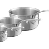 Set de 3 casseroles Mauviel M'Urban4 en fonte d'inox avec poignée fixe compatible induction