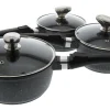 Set de 3 casseroles Pradel Excellence Onda 16/18/20cm tous feux/ induction - 3 manches amovibles