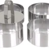 Set de 4 cercles à pâtisserie 10cm LARES tout inox + poussoir