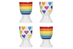 Set de 4 coquetiers KitchenCraft en porcelaine motifs arc-en-ciel