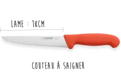 Set de 3 couteaux de boucher professionnels Giesser manche rouge