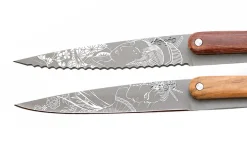 Set de 2 couteaux d'office Deejo Office Japonais manche en bois d'olivier et bois corail 9cm