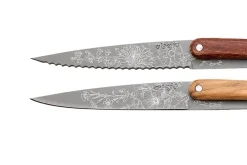 Set de 2 couteaux d'office Deejo Office Blossom manche en bois d'olivier et bois corail 9cm