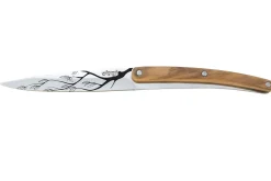 Set de 2 couteaux d'office Deejo Office Arbre et Grand Cru manche en bois d'olivier et bois corail 9cm