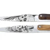 Set de 2 couteaux d'office Deejo Office Dandy et Latino manche en bois d'olivier et bois corail 9cm