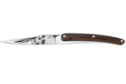 Set de 2 couteaux d'office Deejo Office Dandy et Latino manche en bois d'olivier et bois corail 9cm