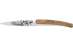 Set de 2 couteaux d'office Deejo Office Dandy et Latino manche en bois d'olivier et bois corail 9cm
