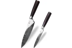Set de 2 couteaux Kutoyama Black Pakka chef + universel
