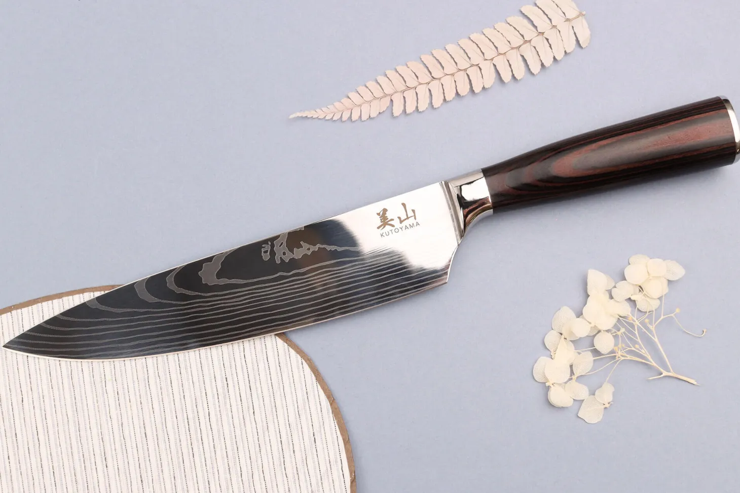 Set de 3 couteaux Kutoyama Pakka office + nakiri + chef