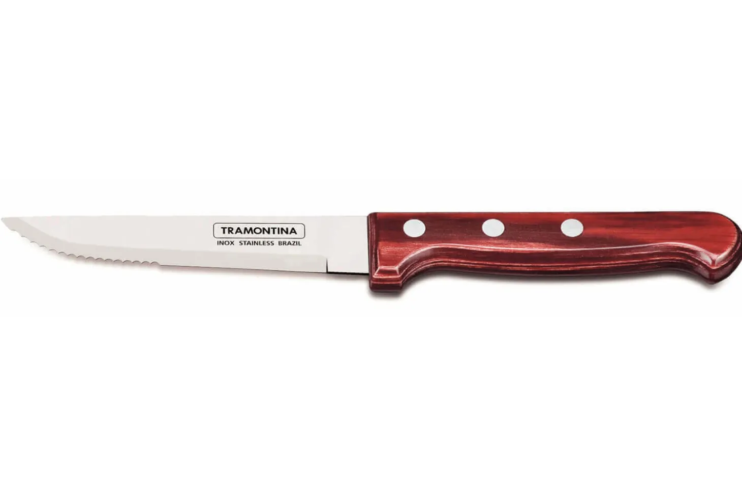 Set de 12 couteaux à steak Tramontina Gaucho lame 13cm manche rouge