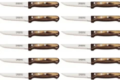 Set de 12 couteaux à steak Tramontina Gaucho lame 13cm manche marron