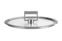 Set de 4 couvercles plats Cristel Strate Fixe 14 à 20cm en verre trempé avec bouton rabattable