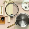 Set de 4 couvercles plats Cristel Strate Amovible 14 à 20cm en verre trempé