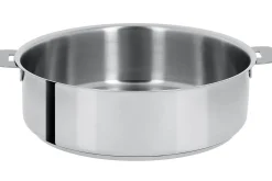 Set de cuisson Cristel Mutine amovible sauteuse 28cm + couvercle Platine + 2 anses framboise