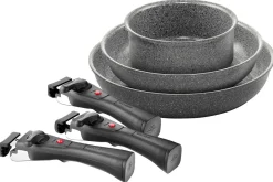 Set de cuisson 6 pièces Ballarini Torre 1 poêle 24cm + 1 poêle 28cm + 1 casserole 16cm + 3 poignées amovibles
