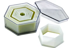 Set de 9 découpoirs professionnels héxagonaux unis polyglass