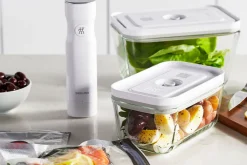 Set de démarrage Zwilling Fresh & Save 7 pièces M/L en verre 1 pompe à vide + 2 boîtes en verre + 4 sacs