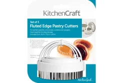 Set de 3 emporte-pièces cannelés KitchenCraft en inox avec poignées