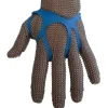 Set de 100 fixe-gants cotte de maille Manulatex en polyuréthane bleu - Taille M