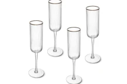 Set de 4 flûtes à champagne Mikasa Sorrento en cristal motif côtelé 200ml