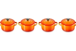 Set de 4 mini cocottes Le Creuset en céramique Volcanique