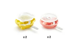 Set de 4 moules à glace Lékué en silicone - Formes donut et bretzel