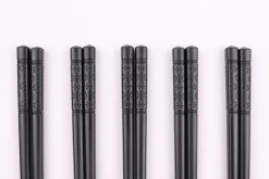 Set de 5 paires de baguettes chinoises Kutoyama en fibres de verre noires 24cm