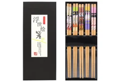 Set de 5 paires de baguettes chinoises en bambou Kutoyama - Modèle 7