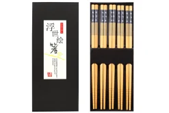 Set de 5 paires de baguettes chinoises en bambou Kutoyama - Modèle 3