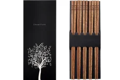 Set de 5 paires de baguettes chinoises Kutoyama en bois de wengé 25cm