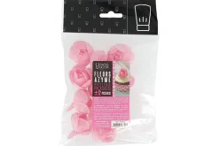 Set de 12 petites roses Patisdécor roses en azyme