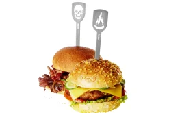 Set de 2 pics à burgers Gefu Torro motif tête de mort et flamme
