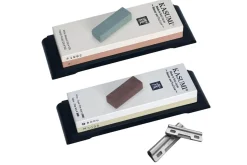 Set de 2 pierres à aiguiser japonaises Kasumi Premium 240/1000 et 3000/8000 + 4 accessoires