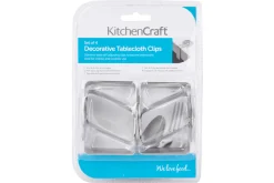 Set de 4 pinces à nappe KitchenCraft Sunshine en acier inox