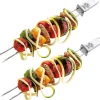 Set de 2 piques à brochettes doubles Gefu Twinco en acier inoxydable